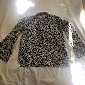 Zara Leopard Print Bell Sleeve Blouse